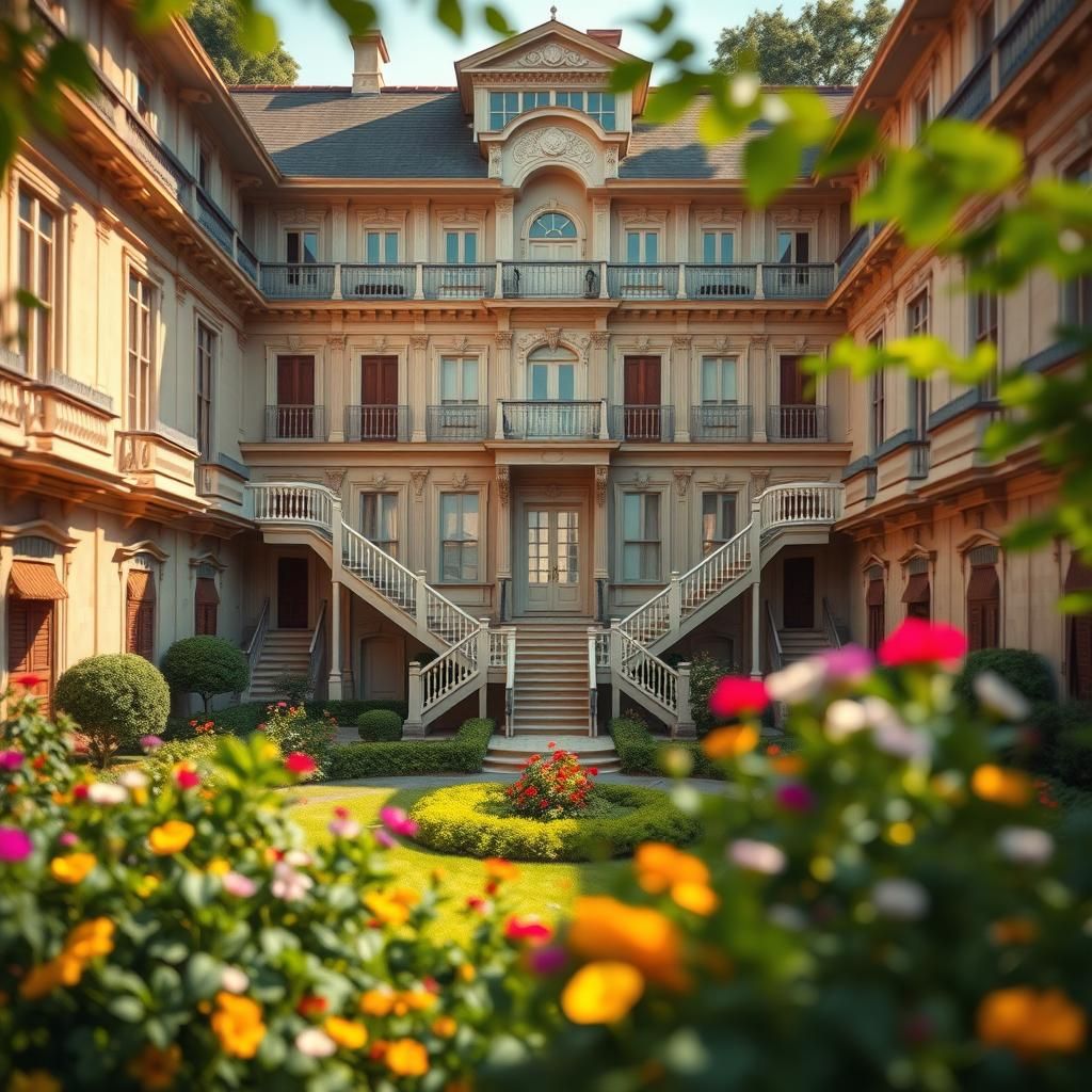 Multistoried House with Garden in Professional Photography S...