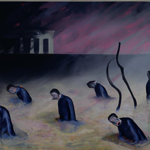 Undead Zombies Covered in Mud at Night