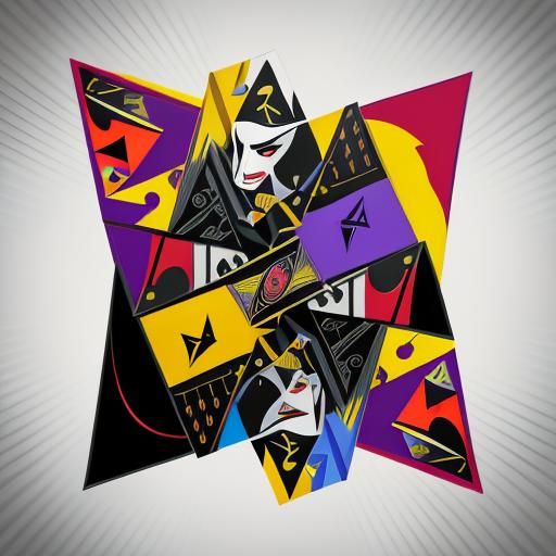 Ace of Spades: Cubist Art Deco Card Design