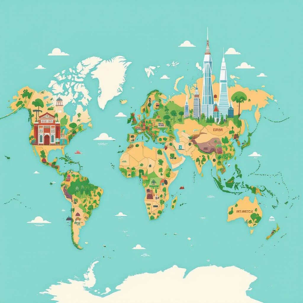 Fantasy World Map: Wild West to Futuristic