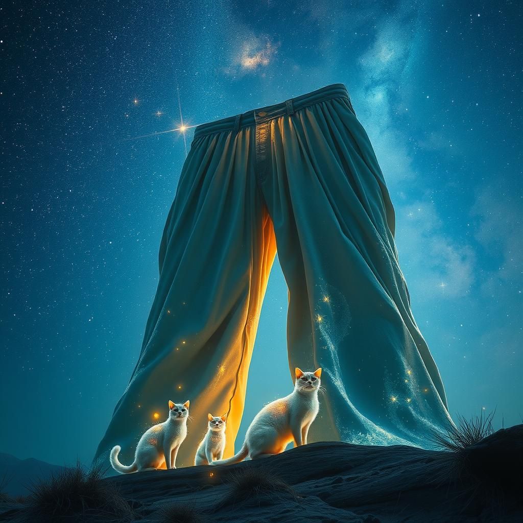 Mystical Cats in Ancient Pants, Digital Art