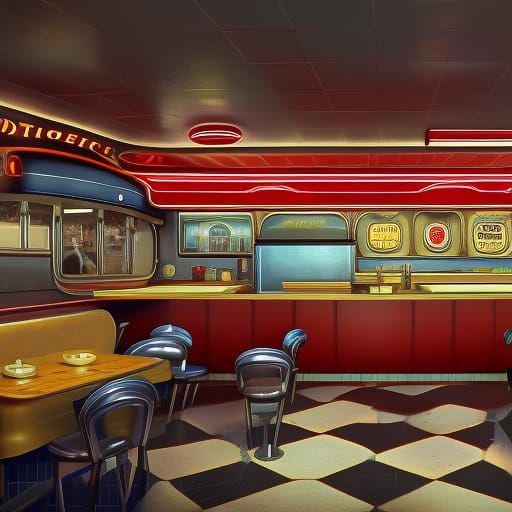 1950s Diner Concept Art in Unreal Engine 5