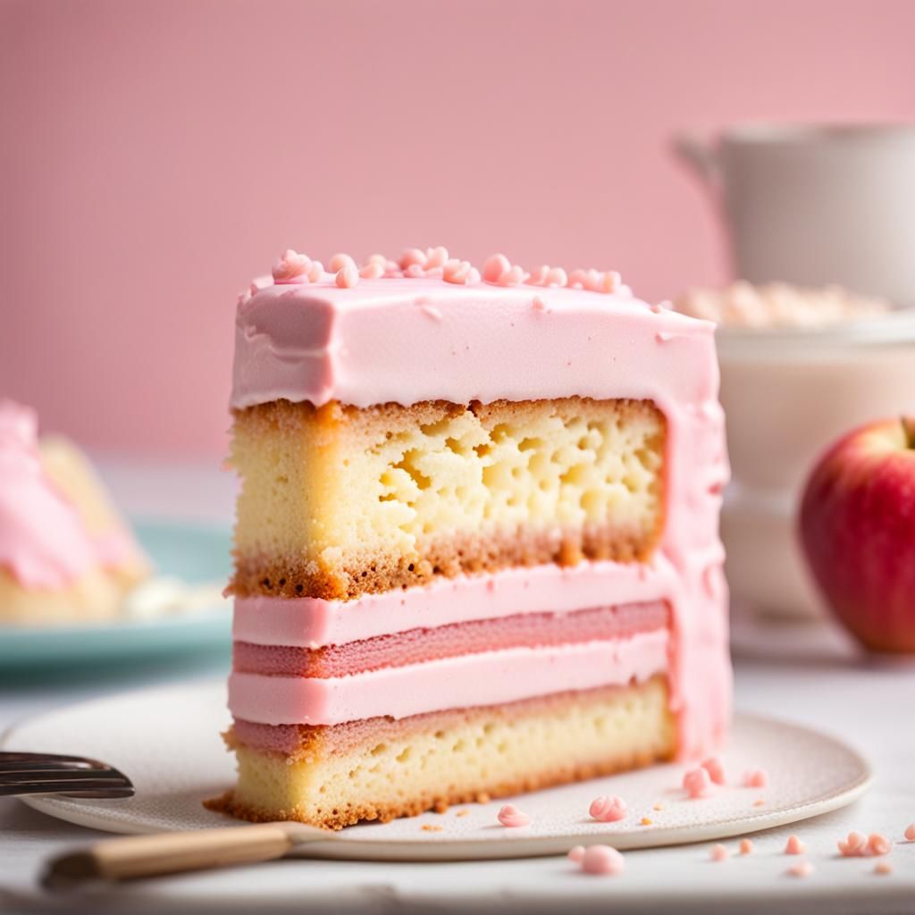Macro Cake Slice with Homework, Editorial Food Photography