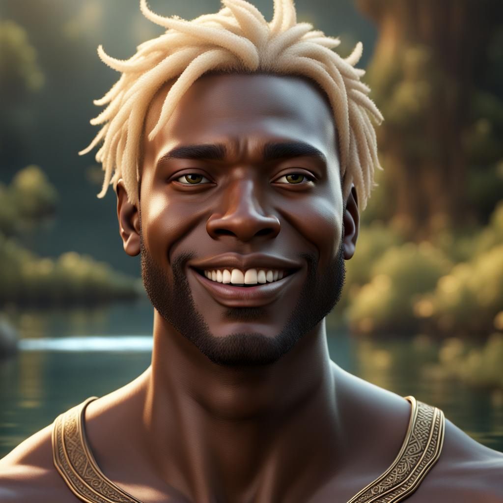 Smiling Black Man Portrait in Avatar Style