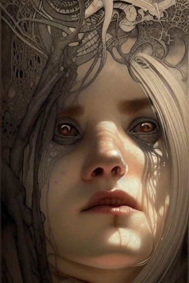 Sinister Charcoal Portrait in Hyperdetailed Matte Style