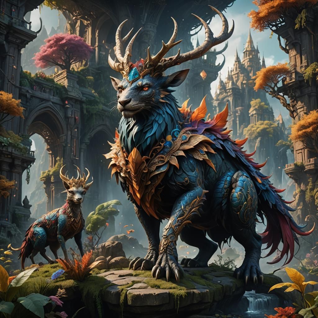 Fantastical Creature in Detailed Matte Painting
