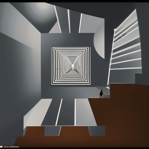 Squid Game Staircases: Geometrical Optical Illusion