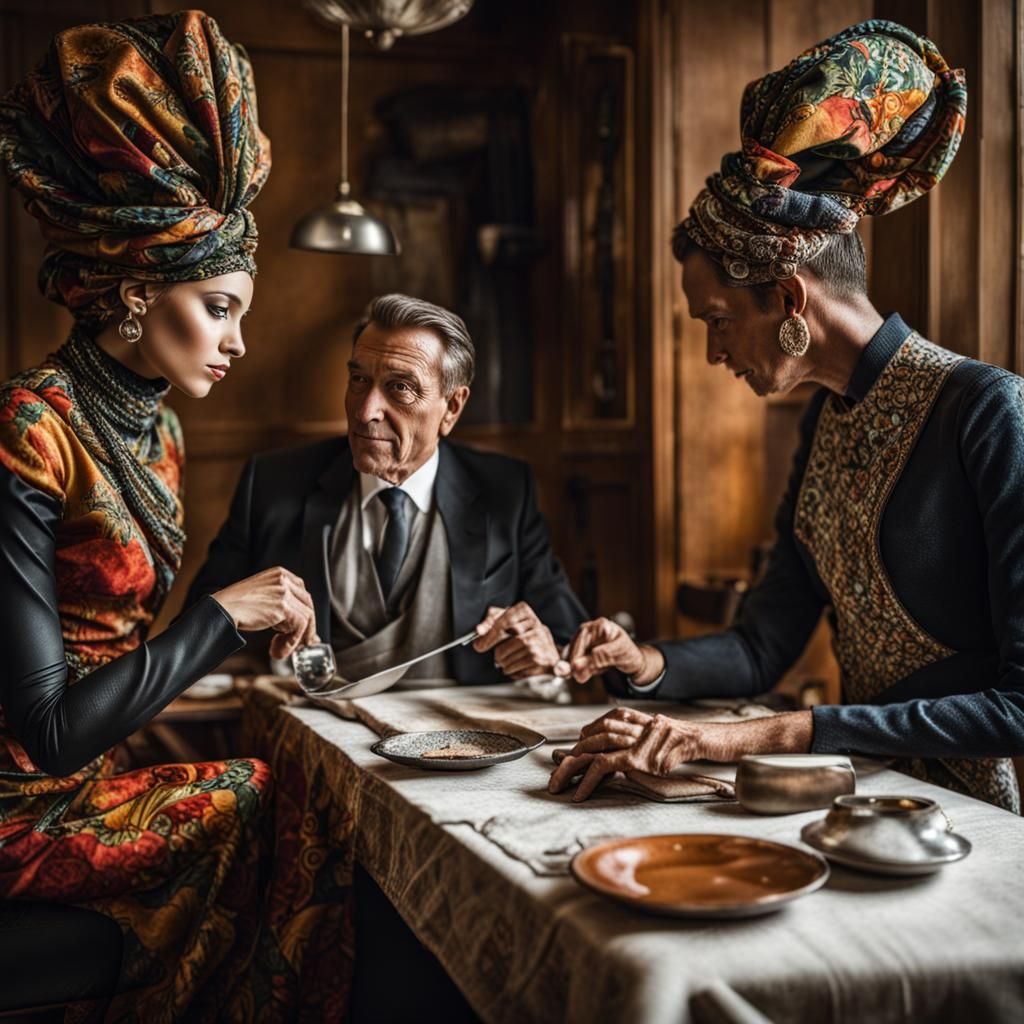 Surreal Alien Restaurant Celebration: Professional Photograp...