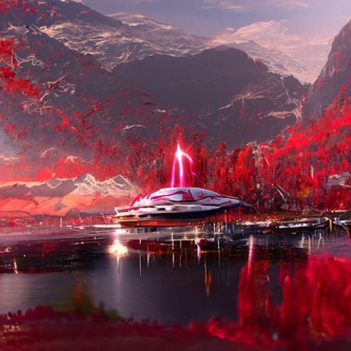 A high-tech square-shaped spaceship