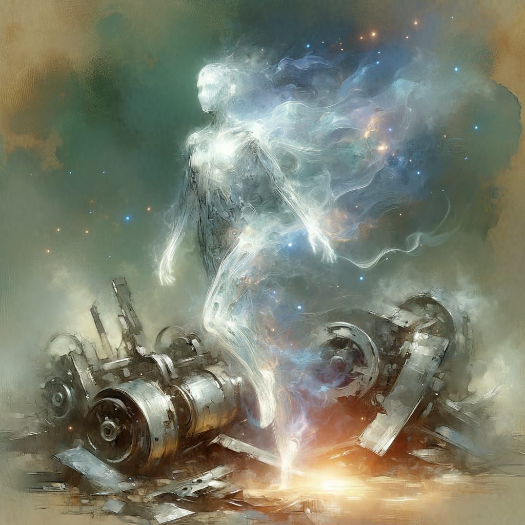 Ethereal Apparition Emerges as Watercolour Painting