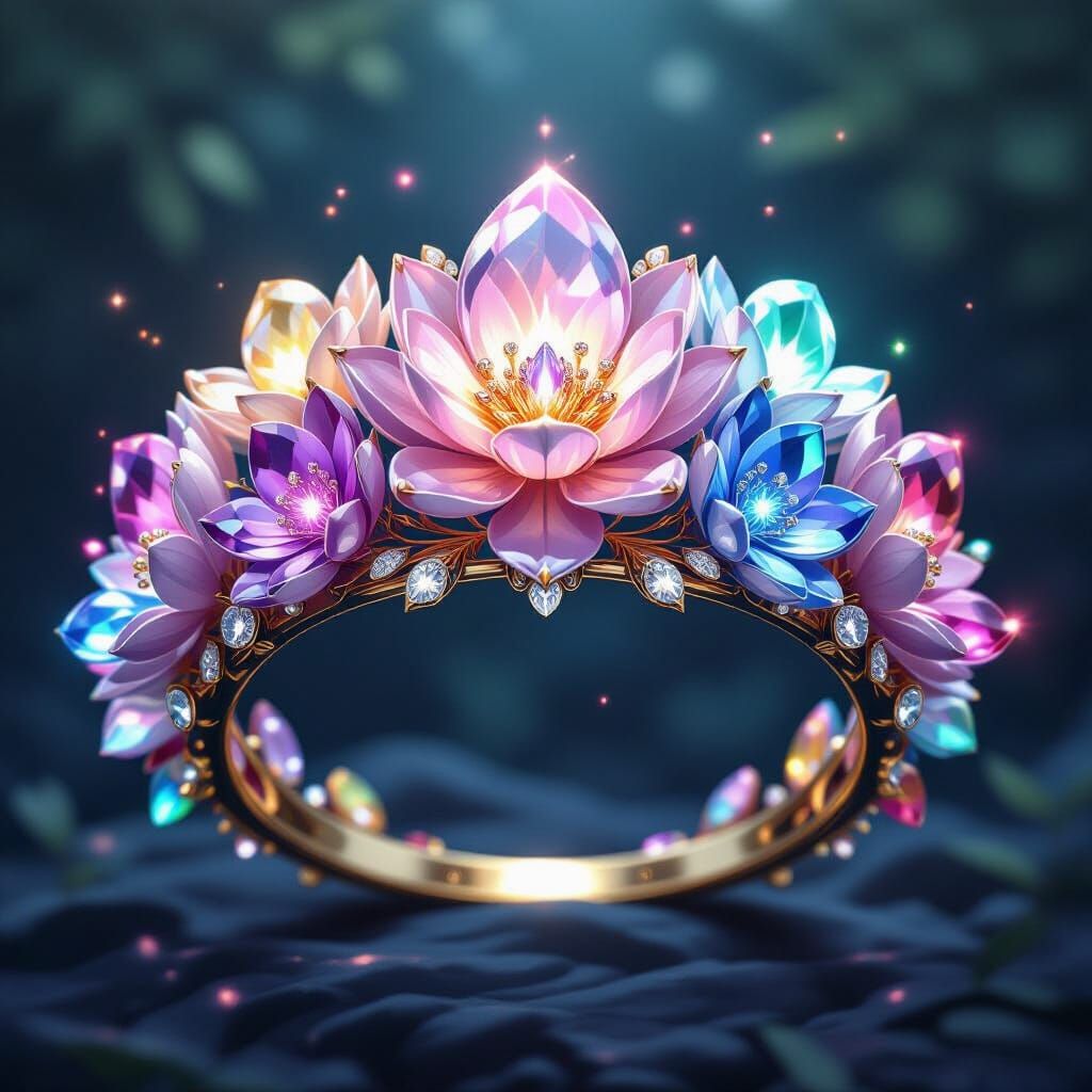 Gemstone Crown Blooms with Elemental Light