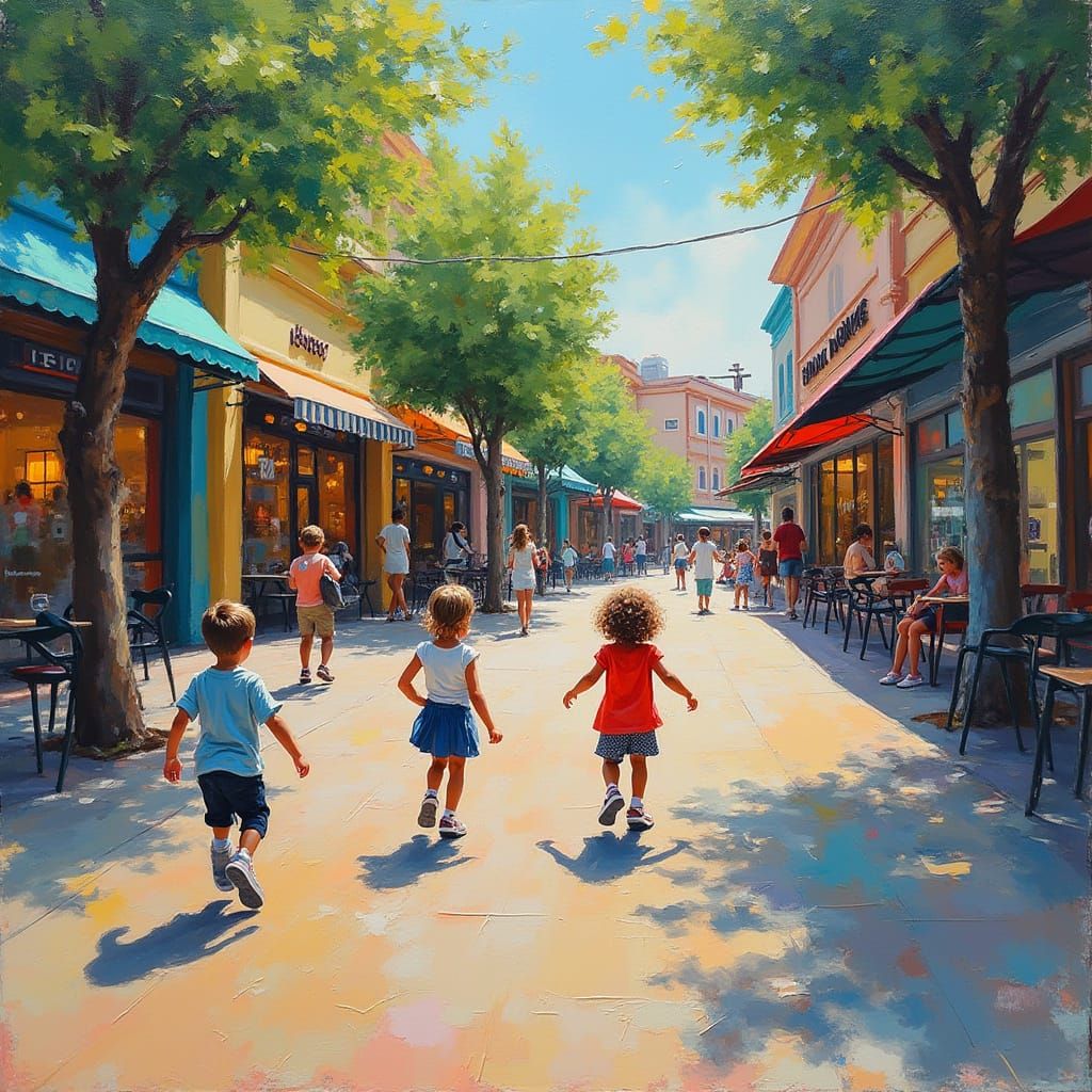 Shopping Mall Playground in Expressionist Style