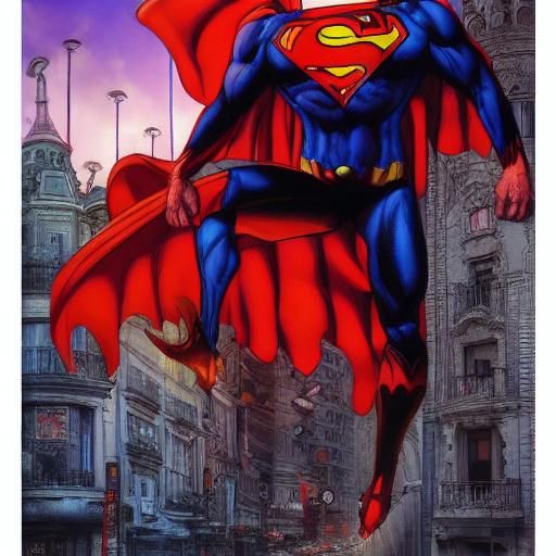 Demon in Superman Costume, Comic Book Art