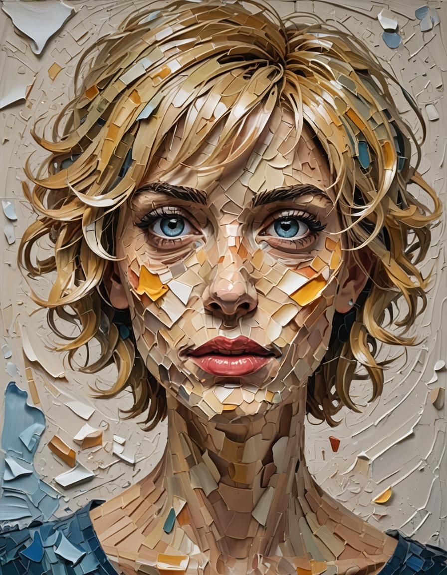 Humorous Impasto Portrait with Exaggerated Cartoon Features