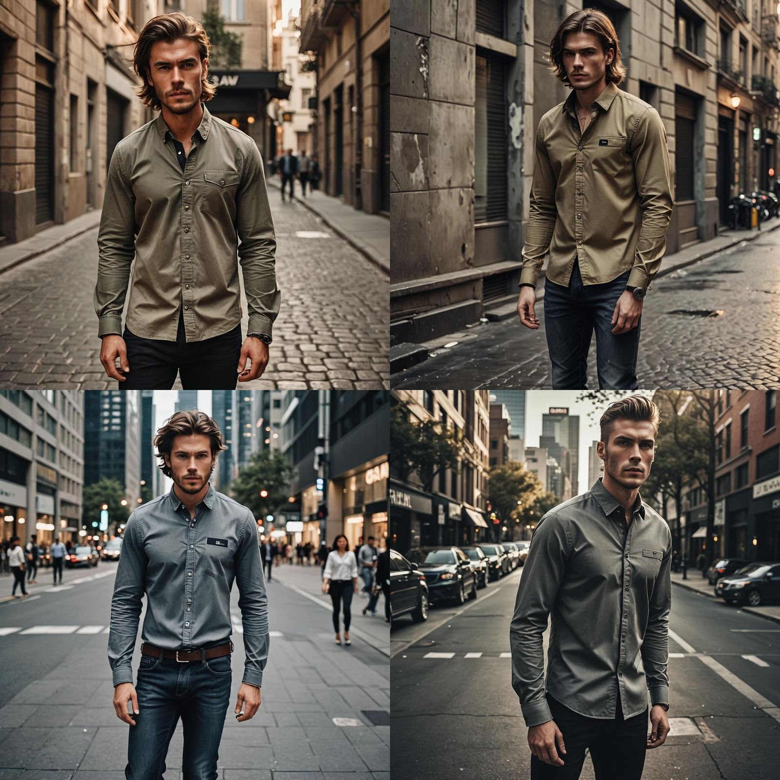 Handsome Man Modeling G-Star Raw Shirt in Street Style