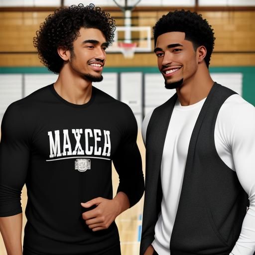 Two Young Men in Love at School Gym