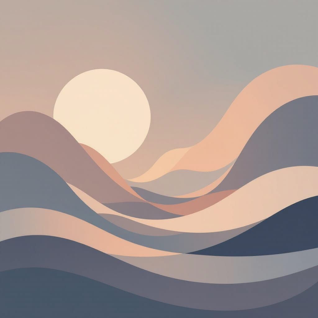 Serene Geometric Shapes with Soft Light Accents