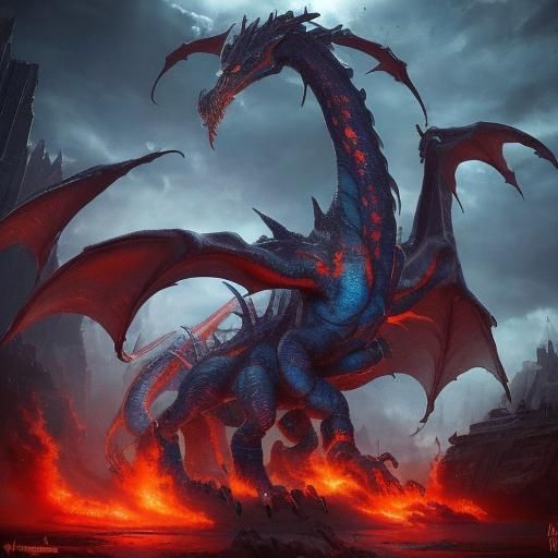 Cyberpunk Mechanic Beast Rides Wind Dragon Amidst Storm