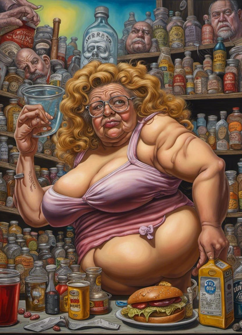 big gluttonous woman