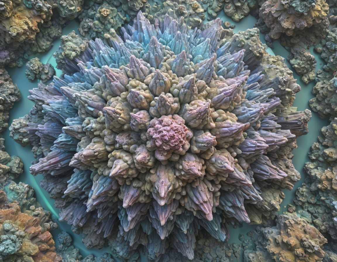 Epic Action Scene with Geometric and Organic Forms