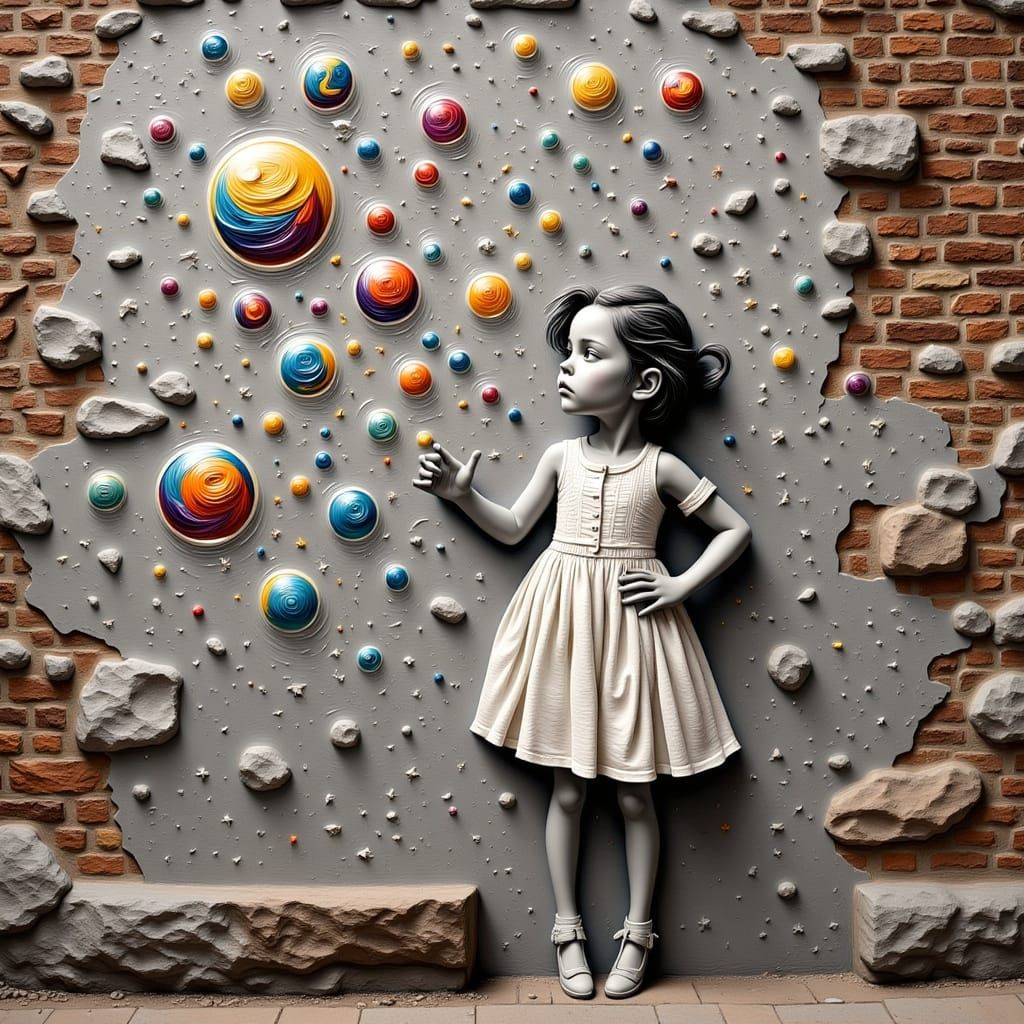 Whimsical City Street Scene in Grayscale Stencil Style with ...