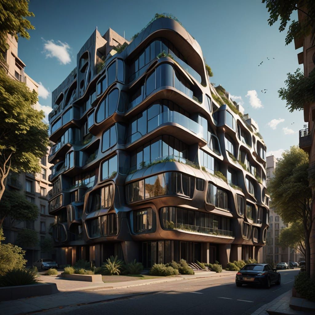 Surreal Residential Building with Zaha Hadid and Gaudi Influ...