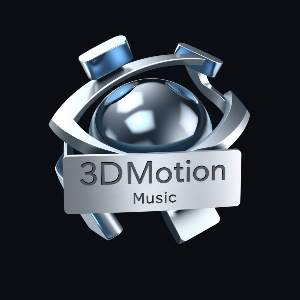 Sleek Metallic Sphere in Futuristic 3D Logo for 3DMotion Mus...