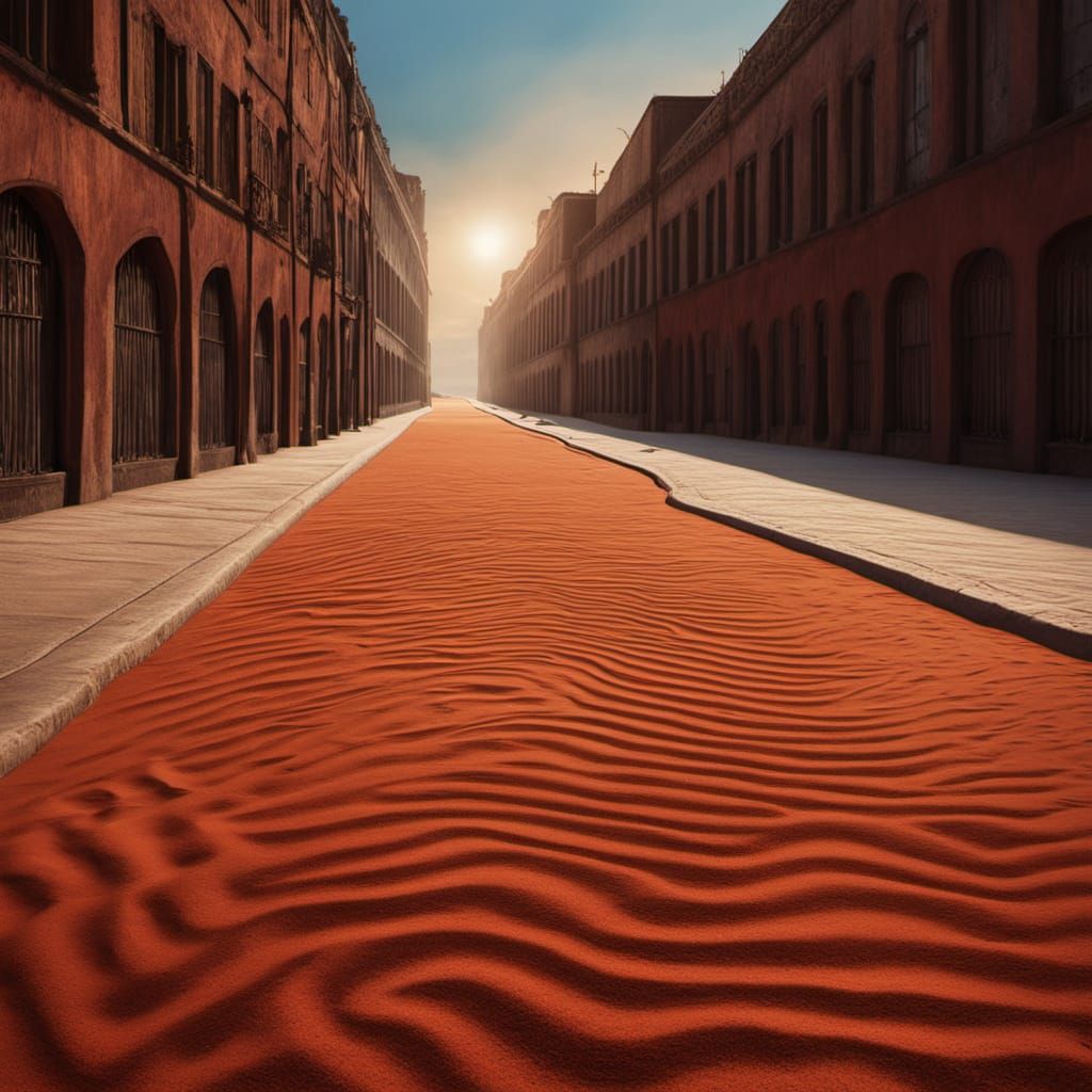 Surreal Beachscape in Vibrant Oil Painting Style