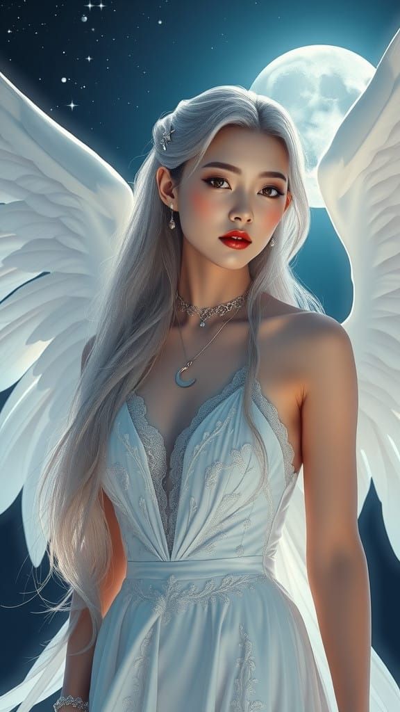 Celestial Asian Goddess in Photorealistic Portrait
