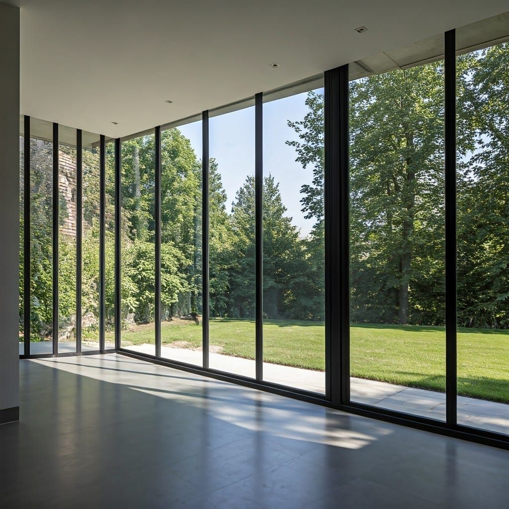 Modern House with a Huge Glass Window