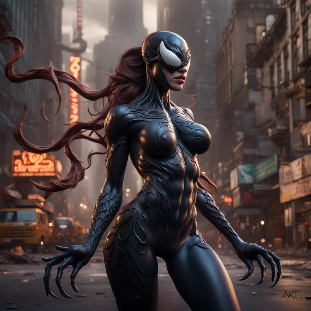 Venom Temptress in NYC: Fantasy Concept Art