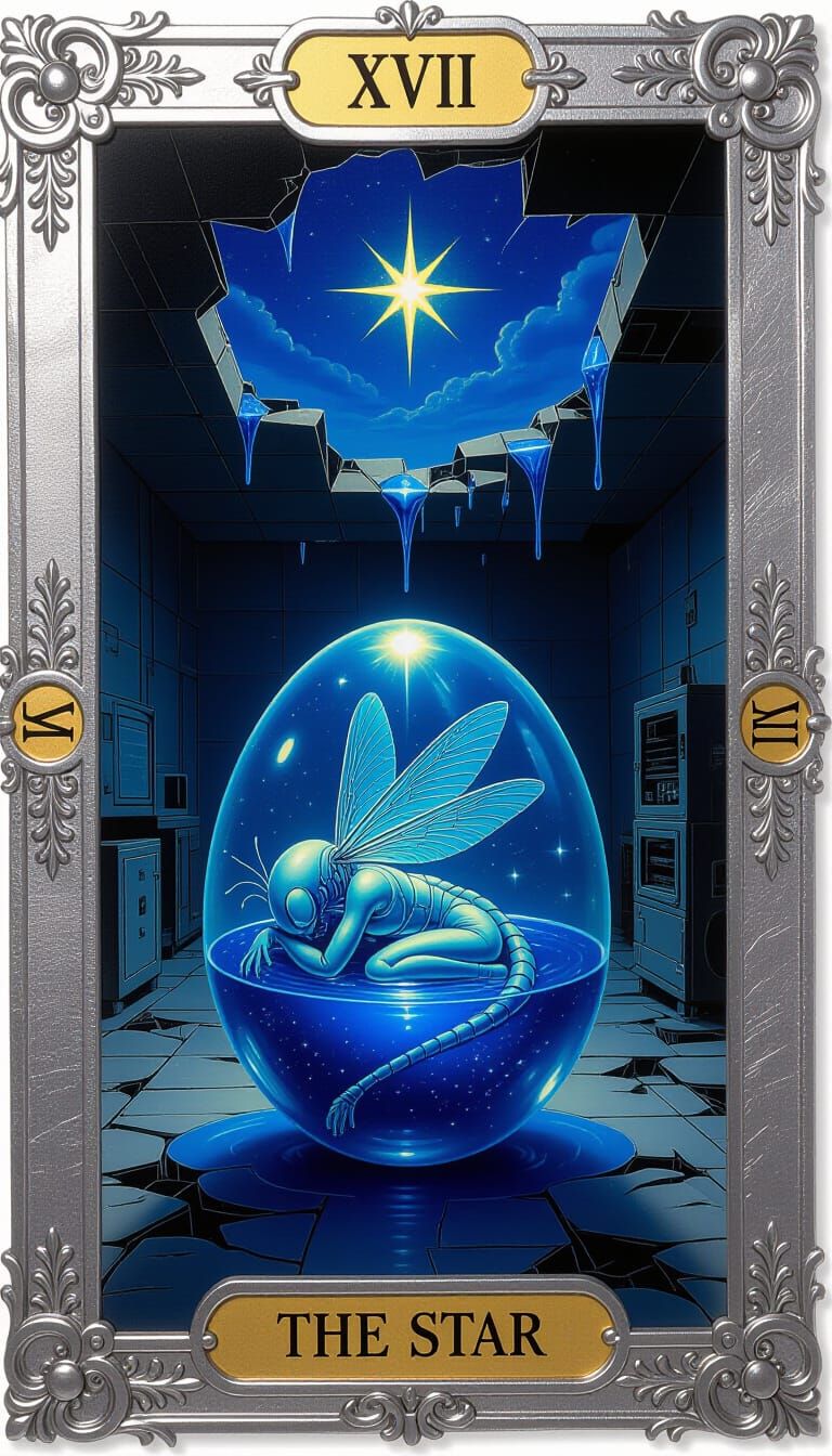 Surreal Tarot Card: The Star in Oil Painting Style