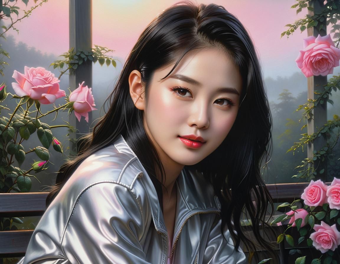 Chiaroscuro Portrait of Shin Jae-eun as Oil Painting