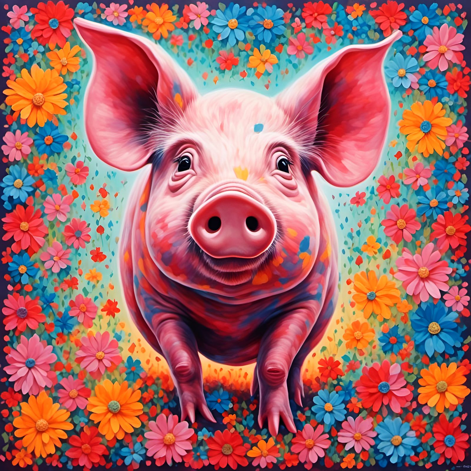 Whimsical Pig Illustration