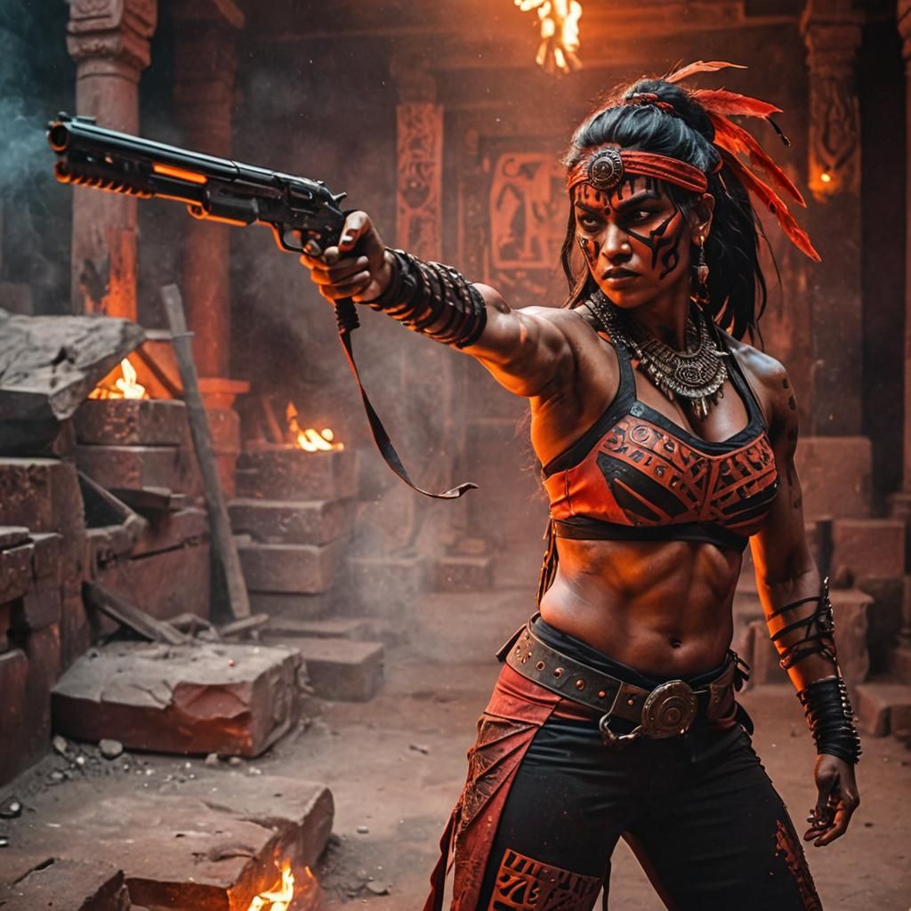 Barbarian Ninja Woman in Cursed Temple