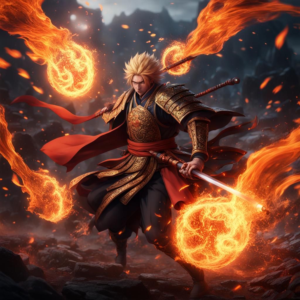 Rengoku vs Akaza: Detailed Matte Painting