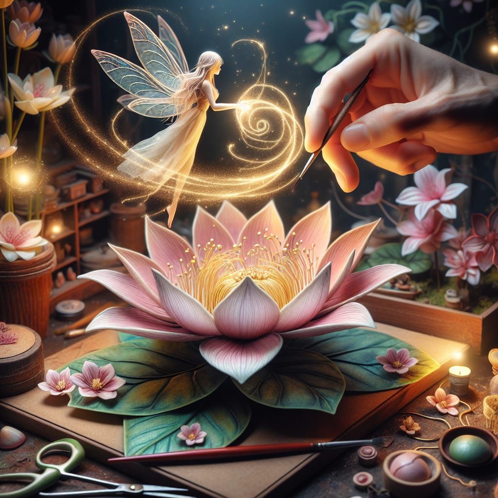 Magical Artist Creates Fairy Sculpture: Digital Painting