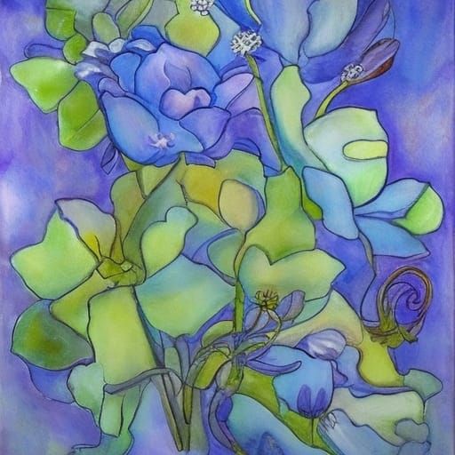 Abstract Yin and Yang Art with Balanced Elements