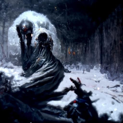 Apathetic Horror Scene in Gustave Doré Style