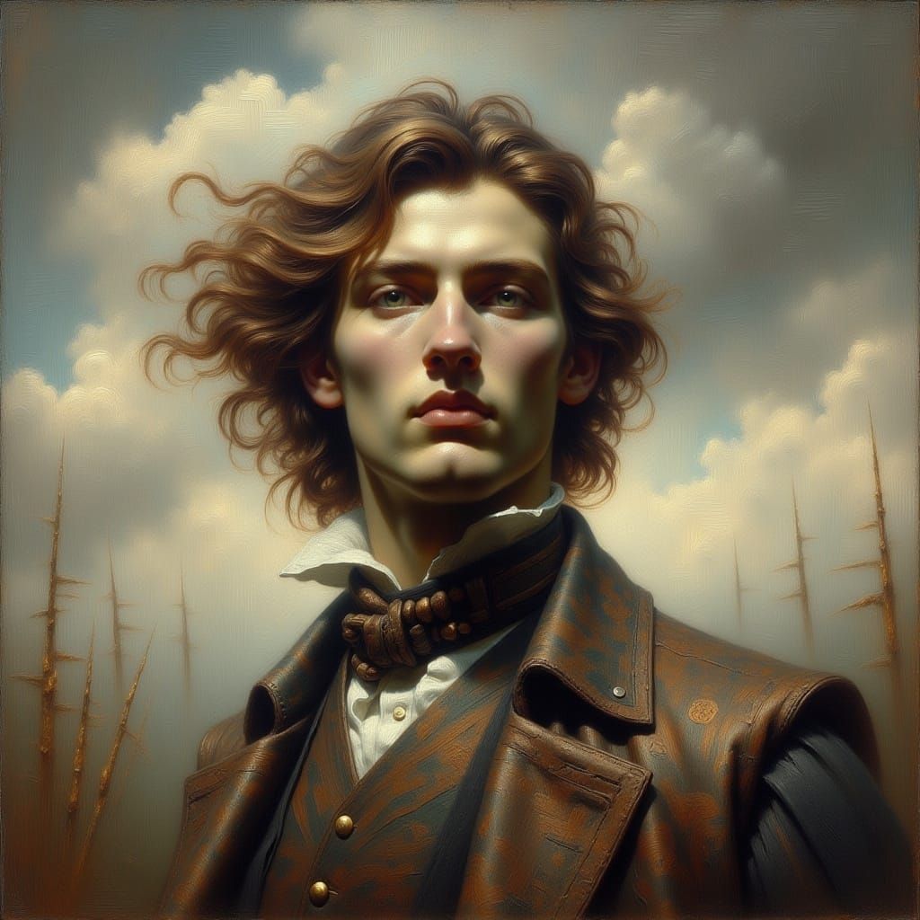 Golden Leaf Dust Man Portrait