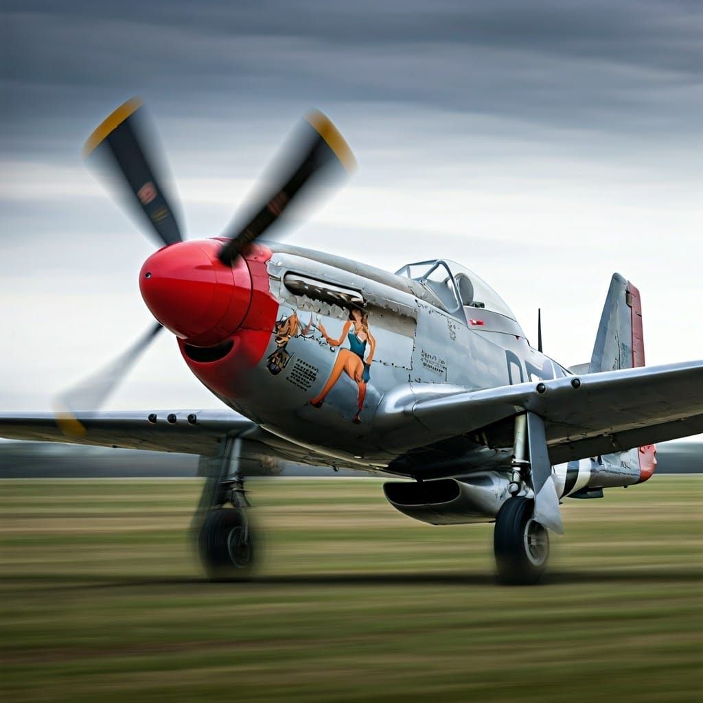 WWII Mustang with Pin-Up Nose Art