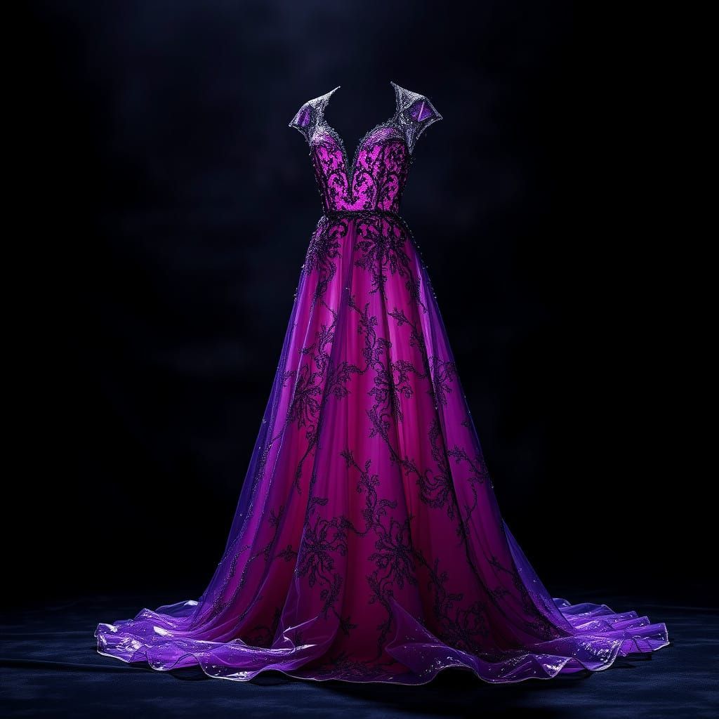 Majestic Glass Gown in Rich, Deep Tones