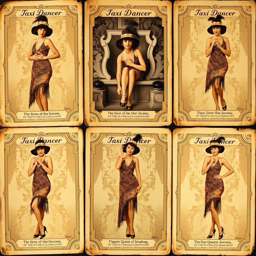 Vintage Trading Cards of 1920s Taxi Dancers