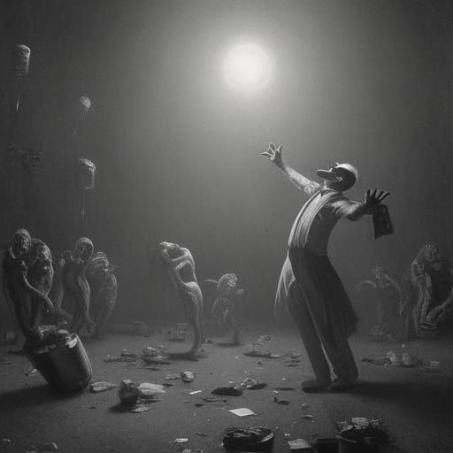 Homer Simpson Dancing: Horror Illustration