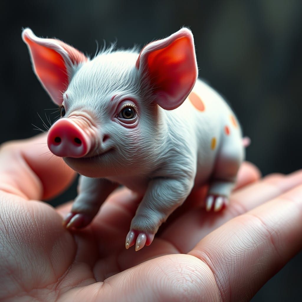 Vivid Fantasy Piglet in a Masterful Matte Painting