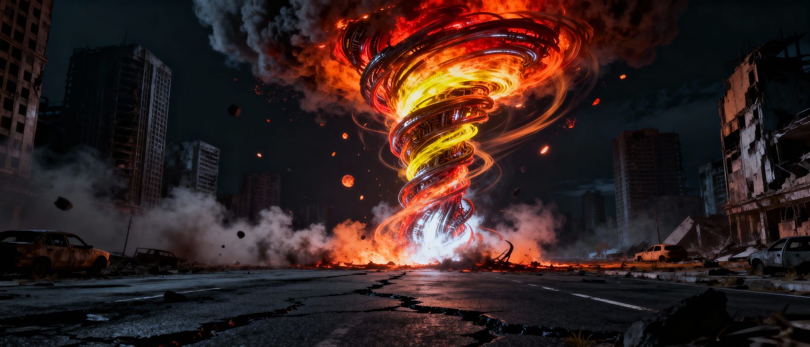 Firenado Erupts in Apocalyptic Cityscape