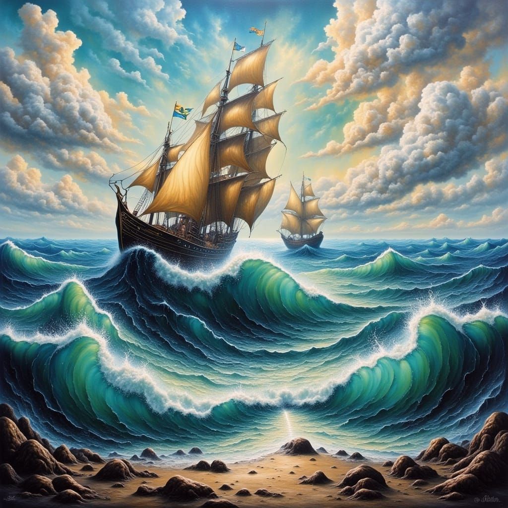 Ethereal Landscape Unfolds in a Haunting, Futuristic Atmosph...