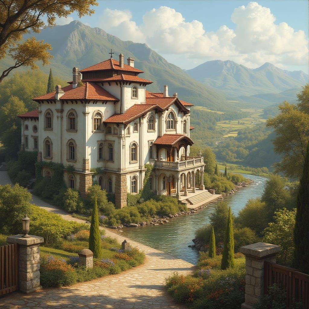 Elegant European Estate in Idyllic Mountain Setting