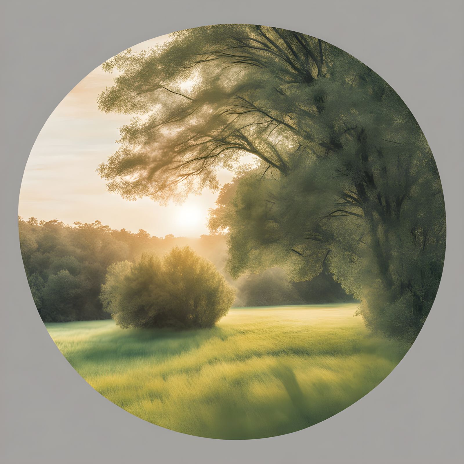 Sunrise over Parkland: Soft Watercolor Landscape