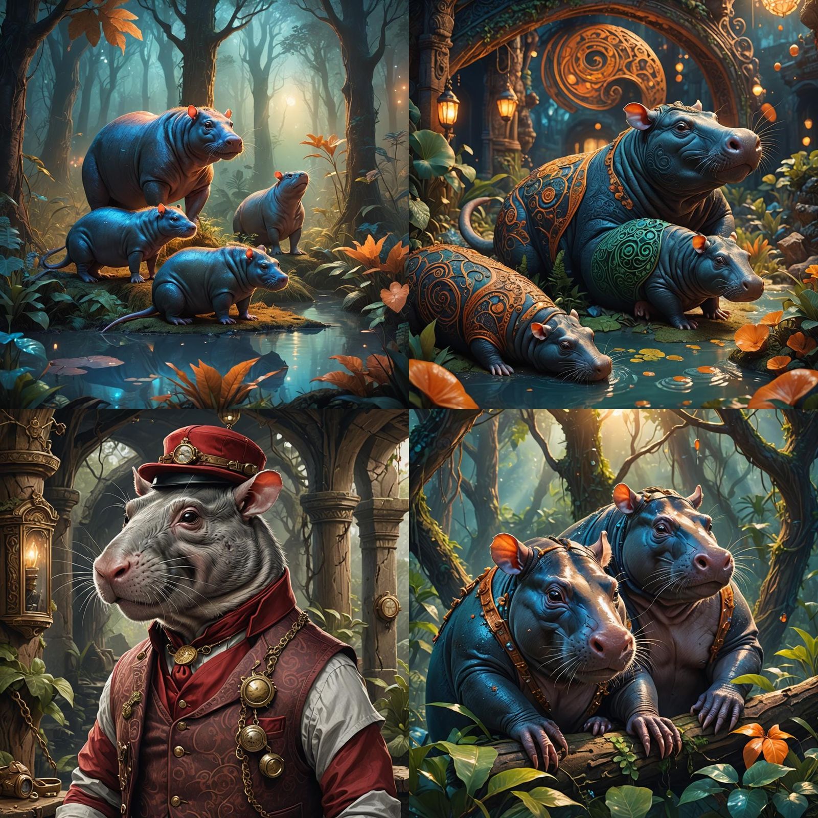 Rat and Hippopotamus Fantasy Concept Art
